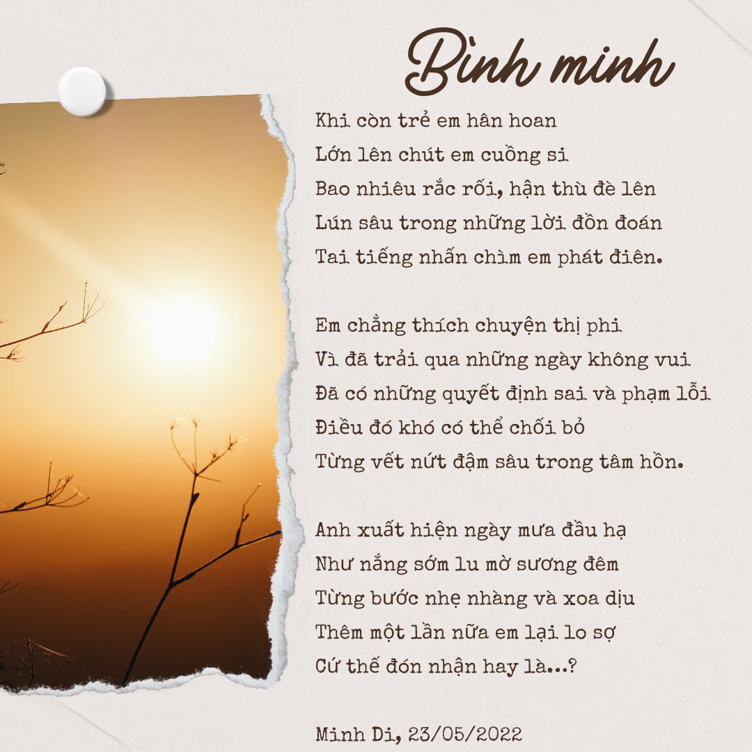 bai tho binh minh tac gia minh di
